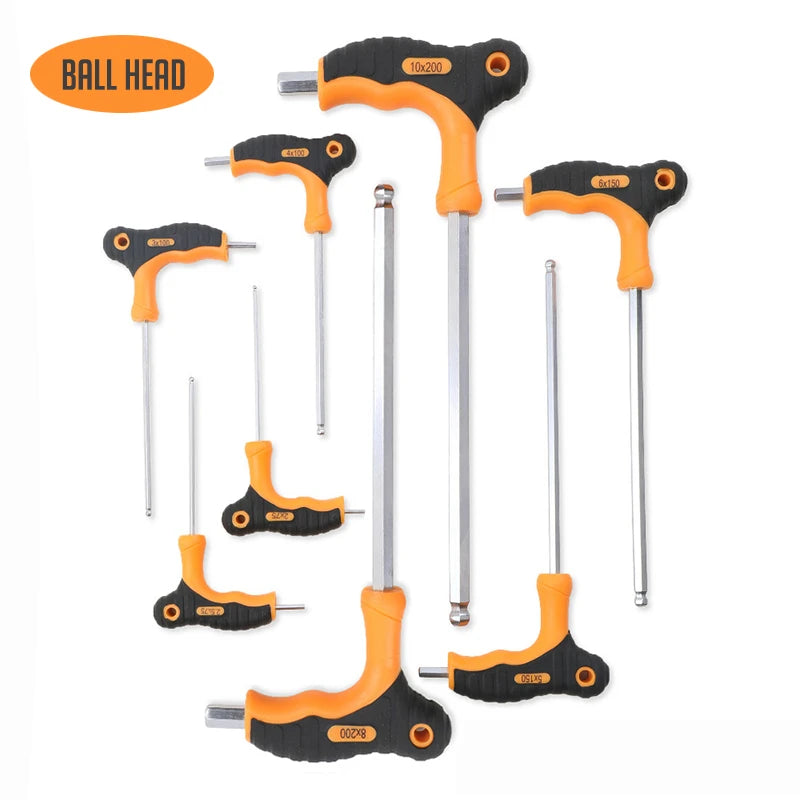 Professional Color Coded Long Hex Key Set,10 Piece Metric Allen Key Set,Easily Access Hard-to-Reach Spots, Includes Storage Case