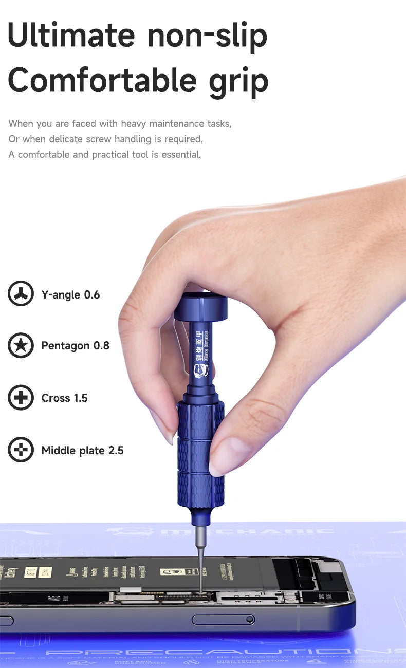 Mechanic Blue Armor 4in1 High Hardness Precision Screwdriver Plum blossom cross for IPhone bottom Internal disassembly tools