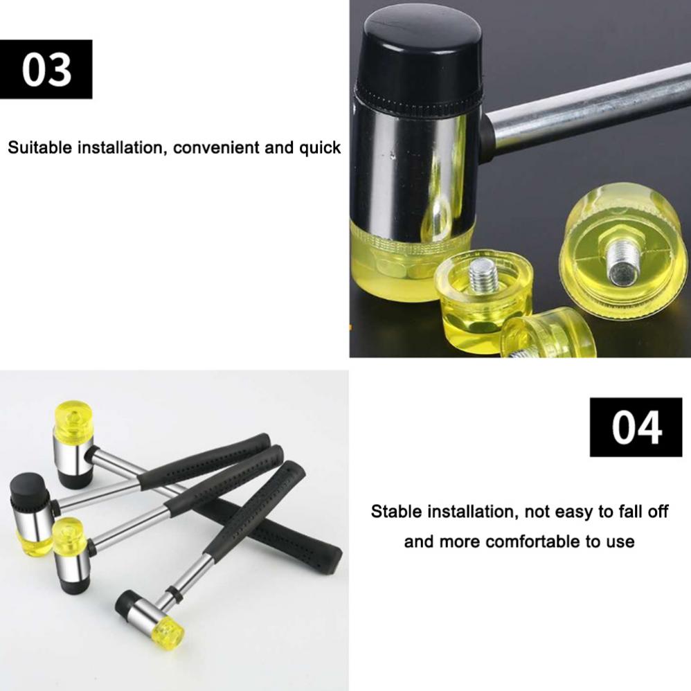 25mm / 30mm / 35mm / 40mm Rubber Double Faced Work Glazing Window Beads Hammer Nylon Head Mallet DIY hand Tool