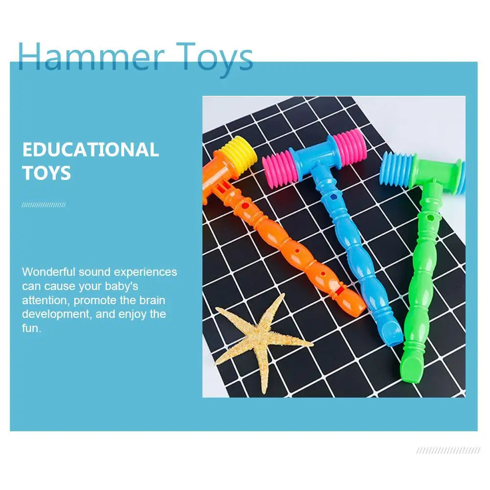 8 Pcs Sound Baby Hammer Toys Music Hammer Toys Soft Plastic Hammers Educational Hammer Playthings Mini Mallet Toys For