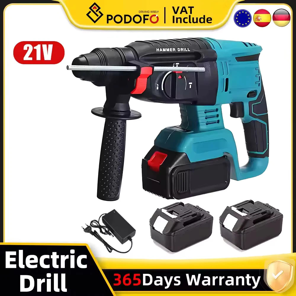 26mm Brushless Electric Hammer Drill Cordless Impact Drill Power Tools For Makita 21V Battery Multifunctional Rotary Hammer