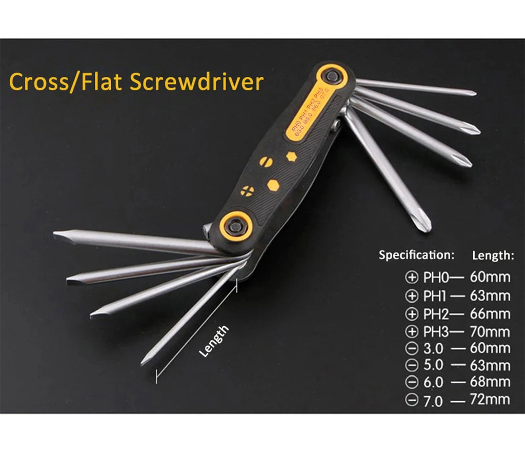 8 in 1 Folding Screwdriver Set Torx Screwdriver Mini Screwdriver Bits Kit Hexagon Torx Screwdriver Phillips Flat Screw Driver