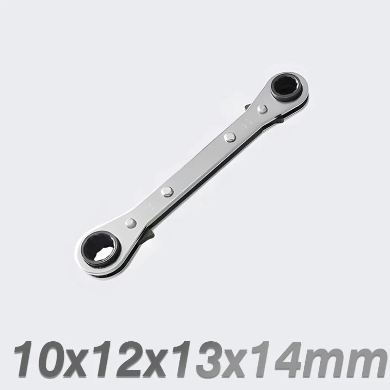 4-in-1 Wrench Double Head Ring Ratchet Wrench 6/8/9/10/11/12/13/14/15/16/17/18/19/21mm Chrome Vanadium Steel Ratchet Spanner Set