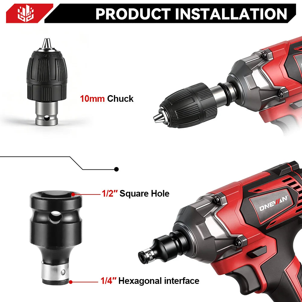 ONEVAN 1200N.M Brushless Electric Impact Wrench 1/2 inch Cordless Screwdriver Wrench Power Tool For Makita 18V Battery Pin
