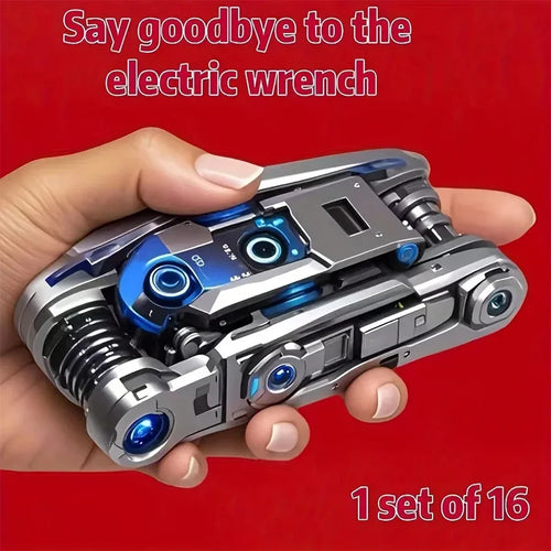 16 In 1 Folding Multifunctional Screwdriver Wrench Socket Stainless Steel Maintenance Tool Home Maintenance Tool Workshop Tool