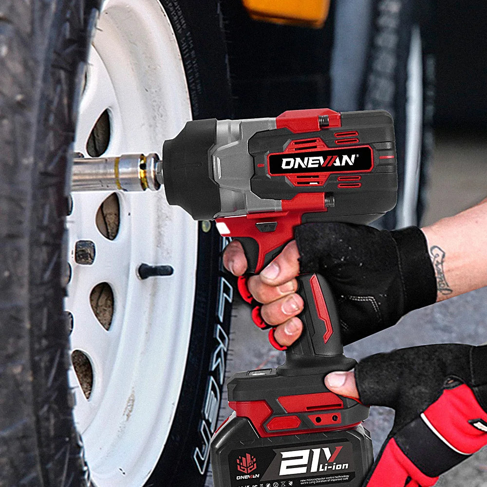 ONEVAN 2800N.M 2800W Brushless Electric Impact Wrench 1/2 Inch Cordless Wrench Screwdriver Power Tool For Makita 18V Battery Pin