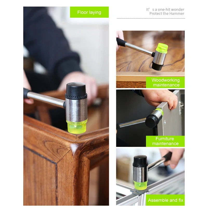 25mm / 30mm / 35mm / 40mm Rubber Double Faced Work Glazing Window Beads Hammer Nylon Head Mallet DIY hand Tool