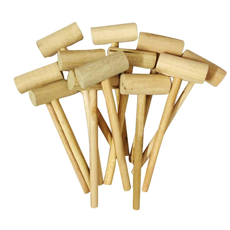 Mini Wooden Hammer Kids Balls Toy Pounder Replacement Wood Mallets Baby Tools for DIY Handicraft Hammer