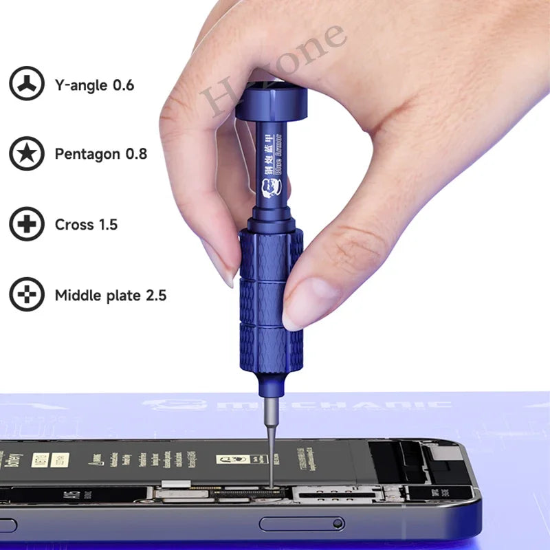 Mechanic Blue Armor 4in1 High Hardness Precision Screwdriver Plum blossom cross for IPhone bottom Internal disassembly tools