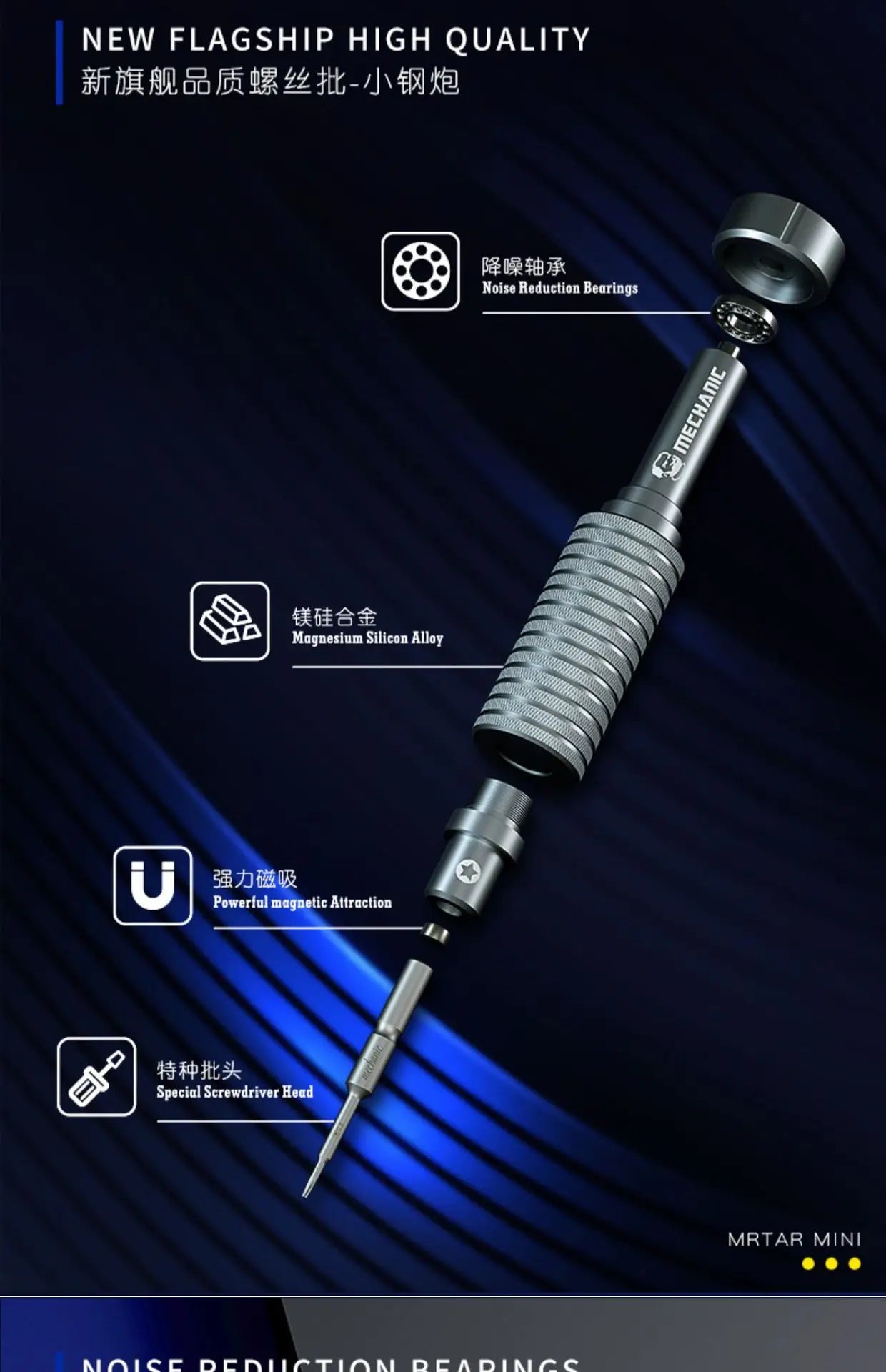 Mechanic 6 in 1 iShell Max Mortar Mini Screwdriver Set Powerful Magnetic Hardness Precision Magnesium Silicon Alloy Screwdriver