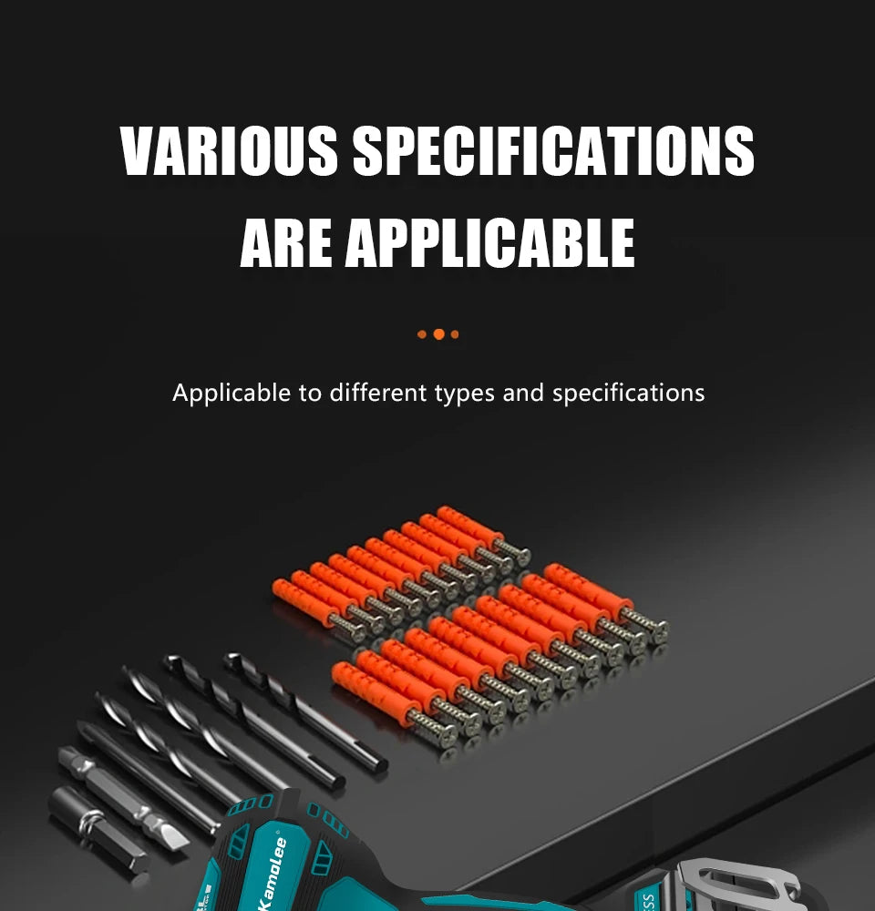 Kamolee 588Nm Cordless Electric Impact Brushless Wrench 5 Speed Screwdriver Power Tool 1/4" with 3 LED Light for 18V 21V Battery