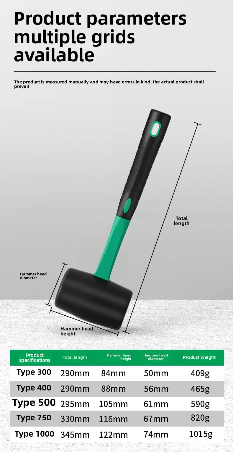 BaoLian Solid Rubber Hammer Industrial Grade Multifunctional Home Decoration Elastic Tile Installation Hammer