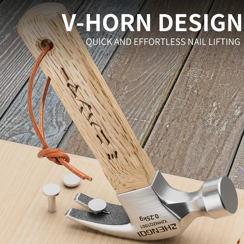 Mini Claw Hammer Household Tools Commonly Used in Woodworking Knock Out Nails Wooden Handle Small Hammer High Carbon Steel