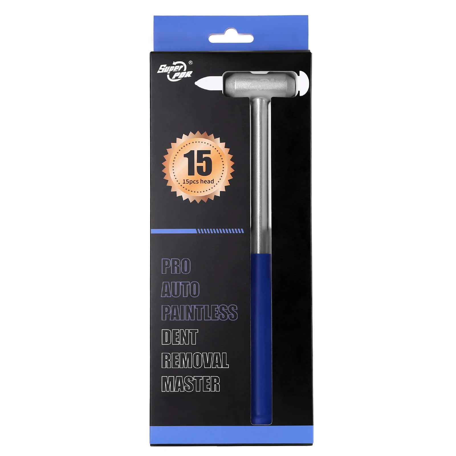 PDR Tool Dent Repair Hammer Set 15 Interchangeable Heads for Precise Removal of Small Hail Damage Rustproof Aluminum Alloy