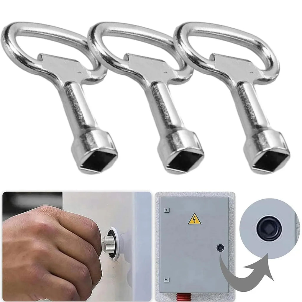 5/3PCS Silver Inner Triangle Key Wrench Square Key Water Tap 8Mm Vent Key Wrench Elevator Water Meter Valve Wrench