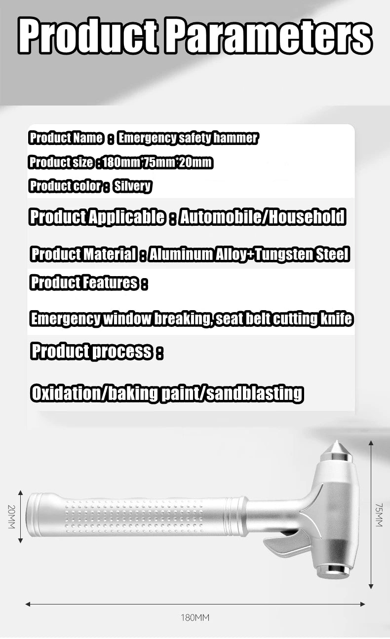 Car Safety Hammer Car Window Breaker Emergency Hammer Seat Belt Cutter Suitable for Car Rescue Escape Rescue Safety Hammer