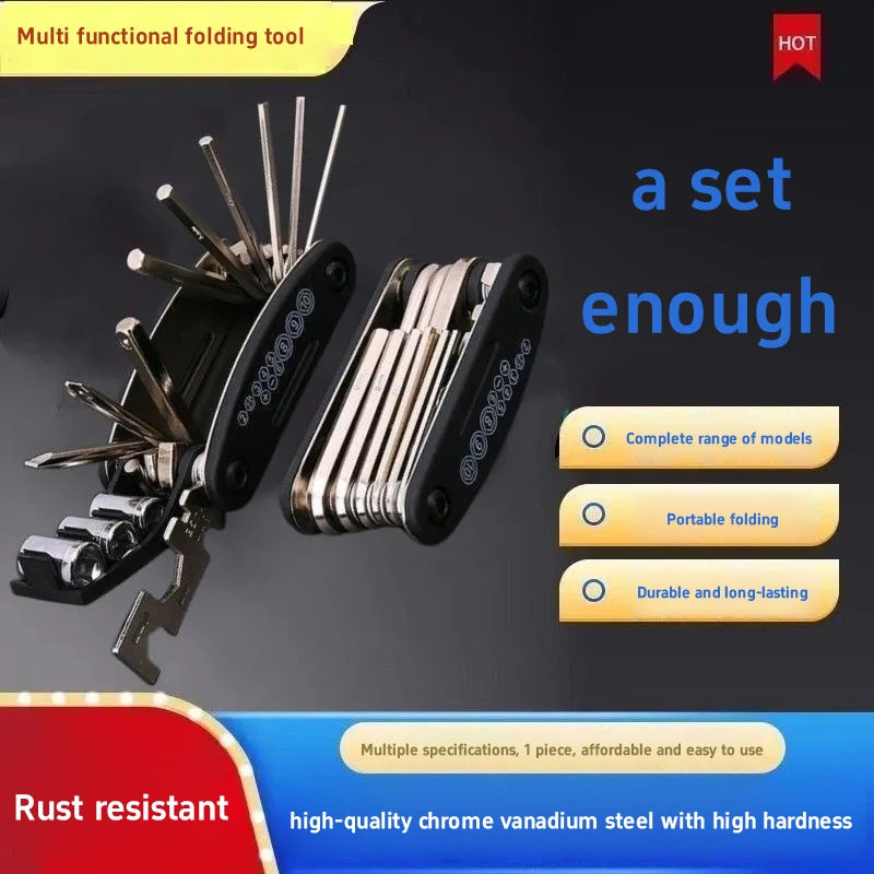 16 In 1 Folding Multifunctional Screwdriver Wrench Socket Stainless Steel Maintenance Tool Home Maintenance Tool Workshop Tool