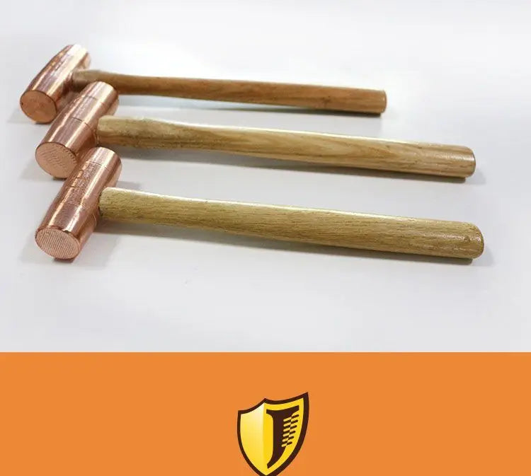 Red Copper Round Drum Hammer with Wooden Handle Double sided Hammer Red Copper Round Drum Hammer 1p-3p