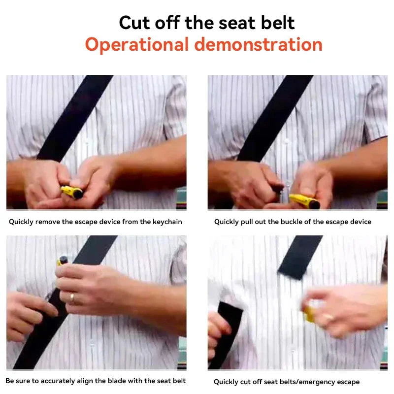 Compact 3-in-1 Car Safety Hammer Window Breaker Seat Belt Cutter Emergency Rescue Tool for Vehicle Accessories