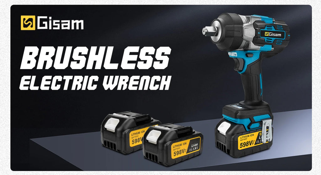 Gisam 2800N.M Brushless Electric Wrench 1/2 Inch Impact Wrench Electirc Screwdriver Drill Compatible with Makita 18V Battery Pin