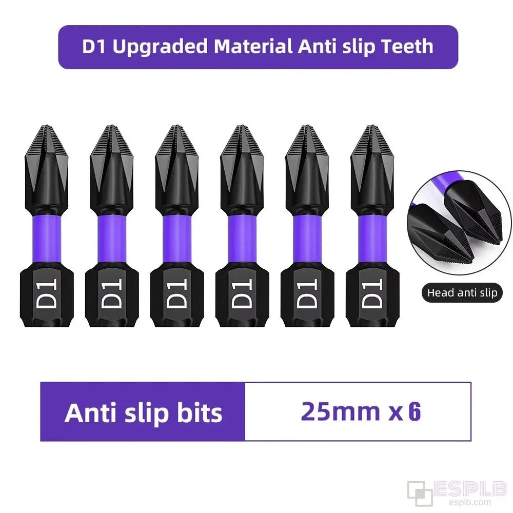 ESPLB 6pcs Non-Slip Upgraded High Hardness Strong Magnetic Phillips Screwdriver Bits Shockproof Hex Shank Alloy Steel Bits