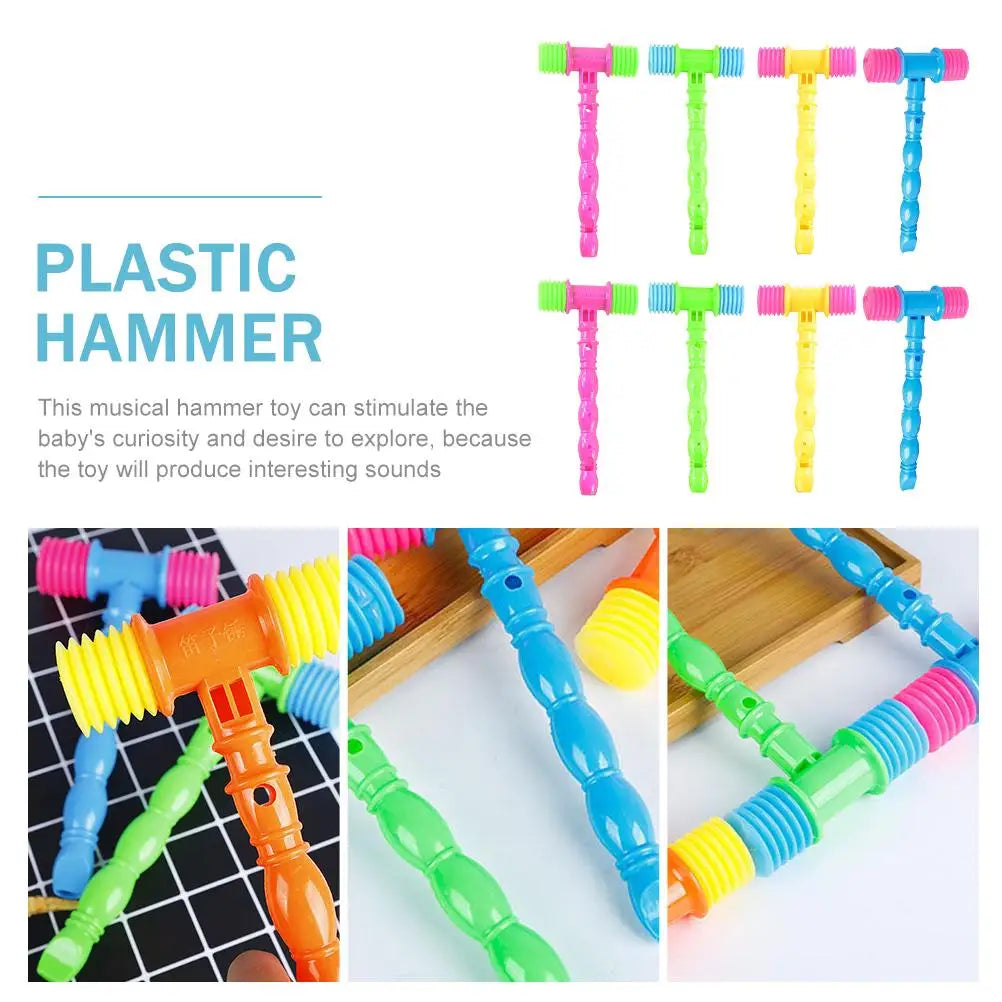 8 Pcs Sound Baby Hammer Toys Music Hammer Toys Soft Plastic Hammers Educational Hammer Playthings Mini Mallet Toys For