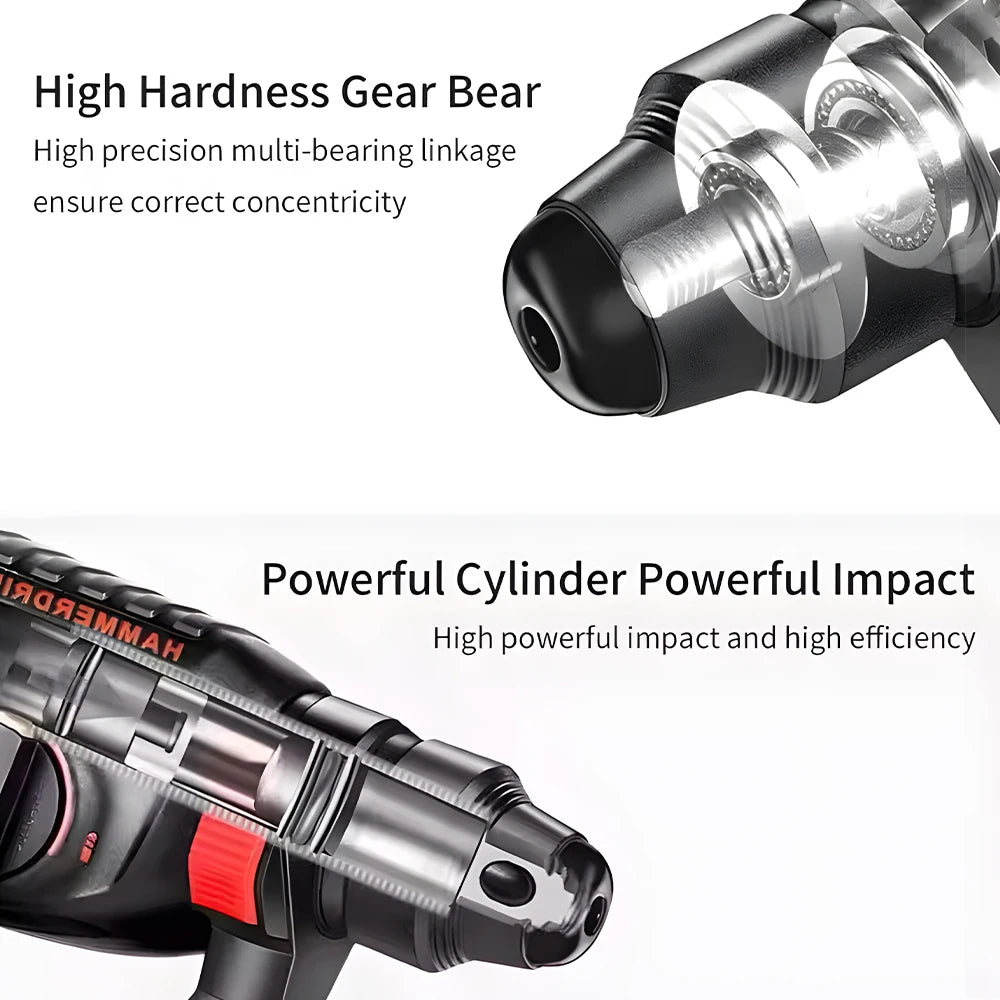 26mm Brushless Electric Hammer Drill Cordless Impact Drill Power Tools For Makita 21V Battery Multifunctional Rotary Hammer