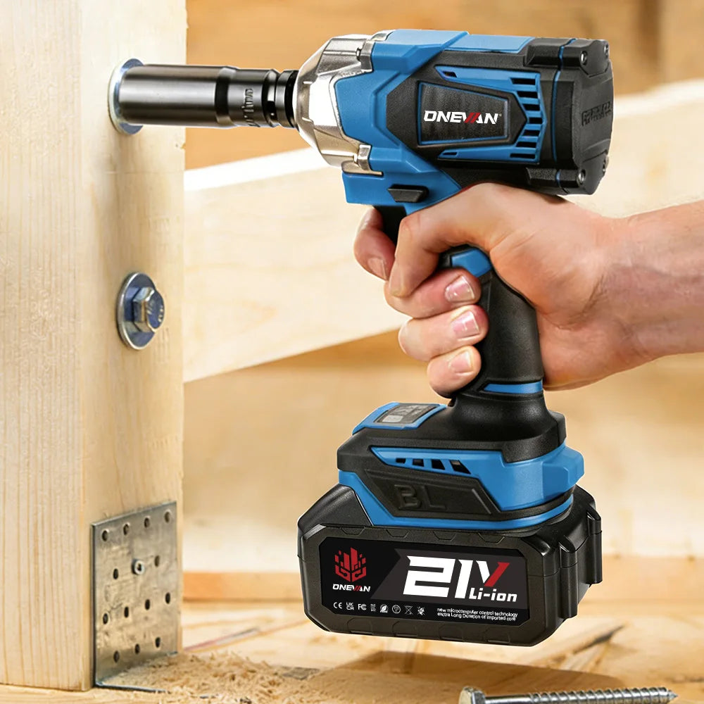 ONEVAN 1200N.M Brushless Electric Impact Wrench 1/2inch Cordless Torque Wrench Screwdriver Power Tool For Makita 18V Battery Pin