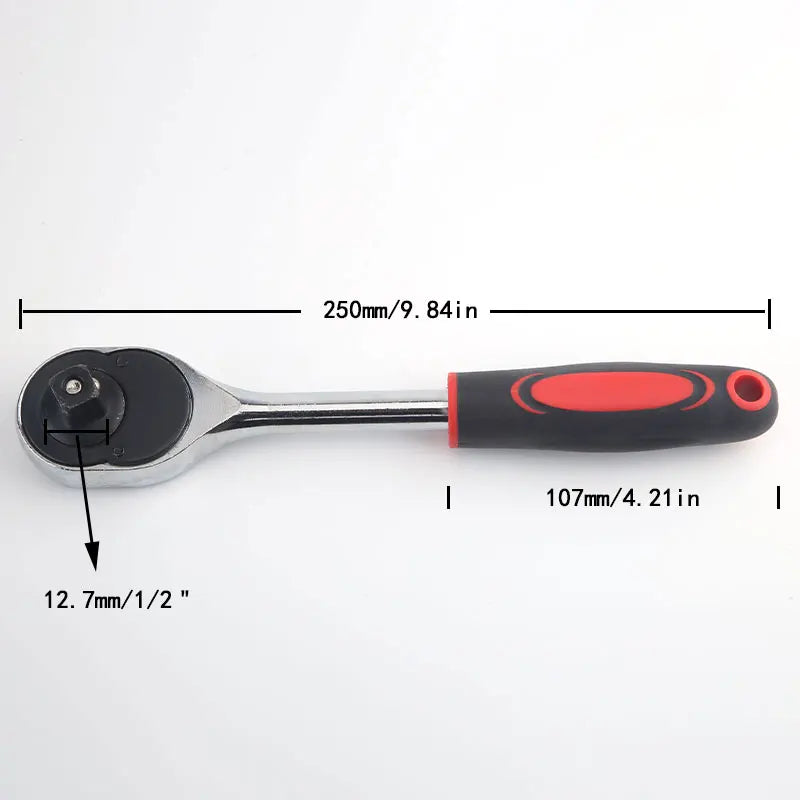 HUHAO 1/2 Socket Wrench Handle Tools Quick Release Vanadium Steel Ratchet Wrench For Automotive Repair Hardware Tools