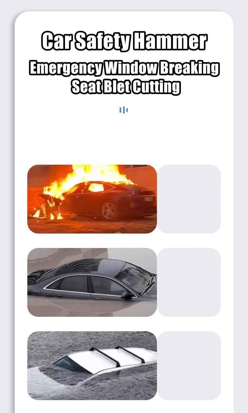 Car Safety Hammer Car Window Breaker Emergency Hammer Seat Belt Cutter Suitable for Car Rescue Escape Rescue Safety Hammer