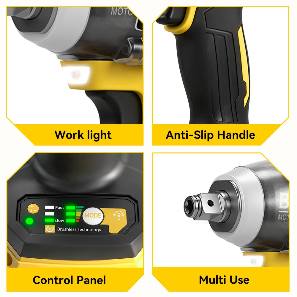 MELLWIN Brushless 520N·m Multi Electric Impact Wrench Set 3IN1 Electric Drill Screwdrive Repair Tool For Makita 18V Battery Pin