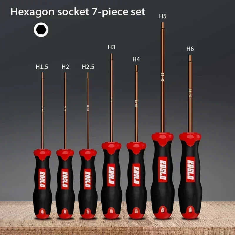 Hexagon Socket Screwdriver Small Hexagon Wrench Six-pointed Star Set Tool Extended Straight Handle Screwdriver H2.5/4mm