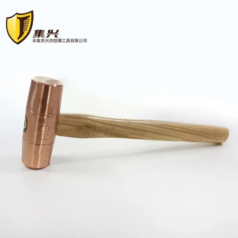 Red Copper Round Drum Hammer with Wooden Handle Double sided Hammer Red Copper Round Drum Hammer 1p-3p
