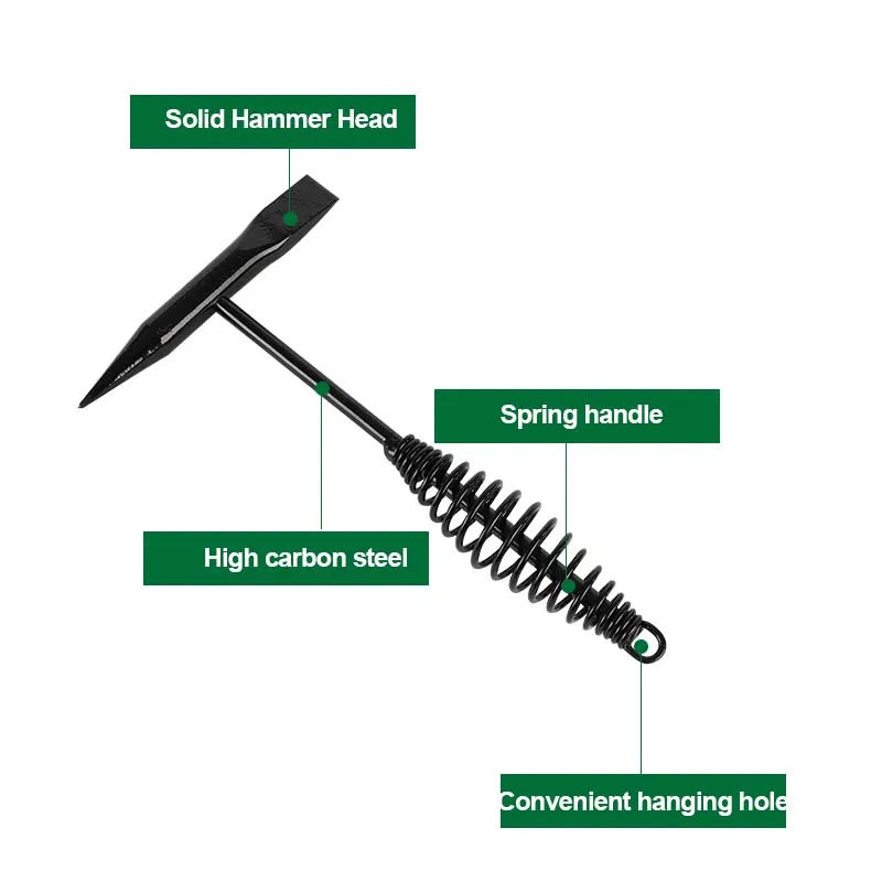 Welding Slag Hammer High Carbon Steel Electrician's Hammer Welder Chipping Hammer with Spring Handle Derusting Tool