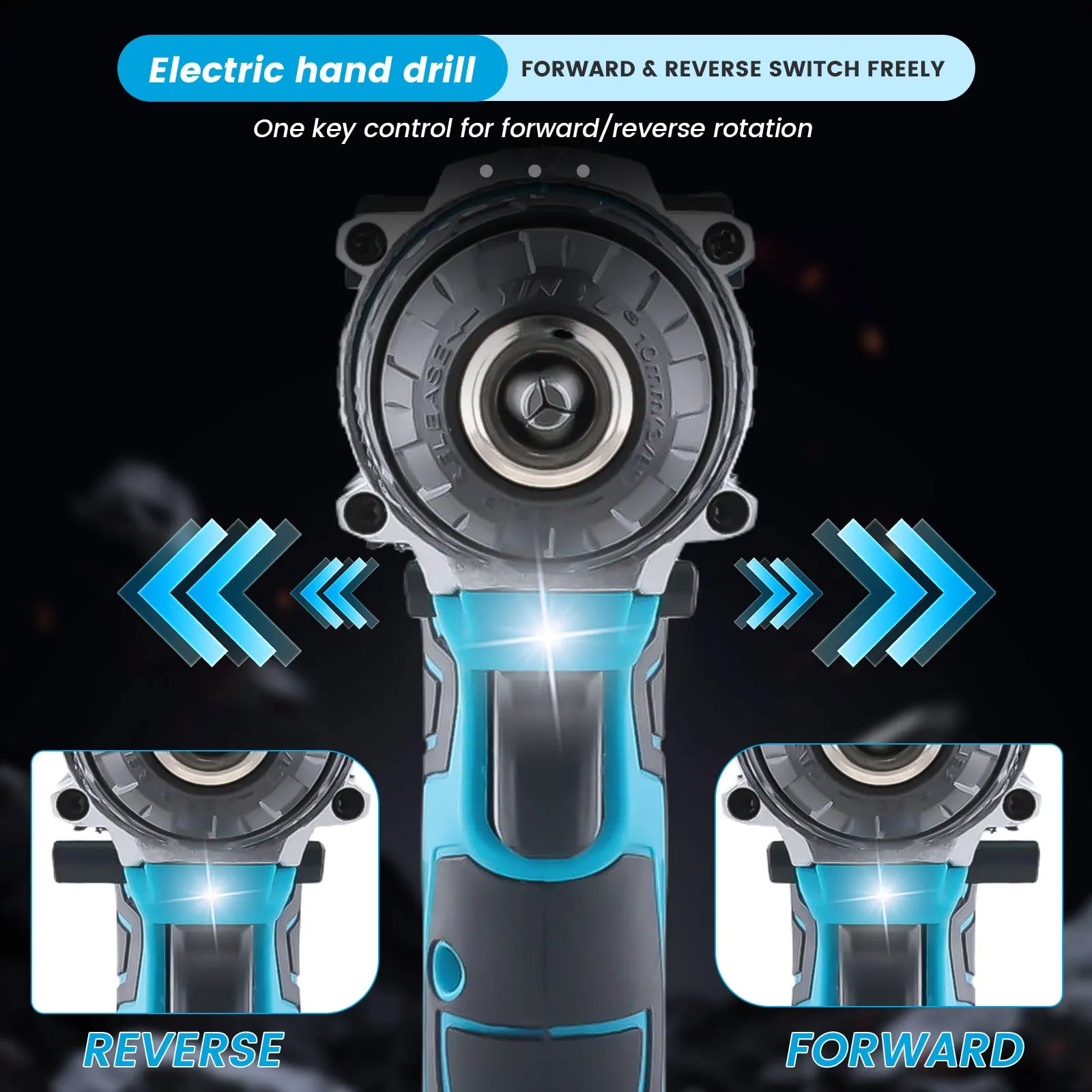 21V Cordless Brush Drill Driver with Impact Function Rotary Hammer 2-Speed Hammer Drill Electric Screwdriver Set With 2 Battery