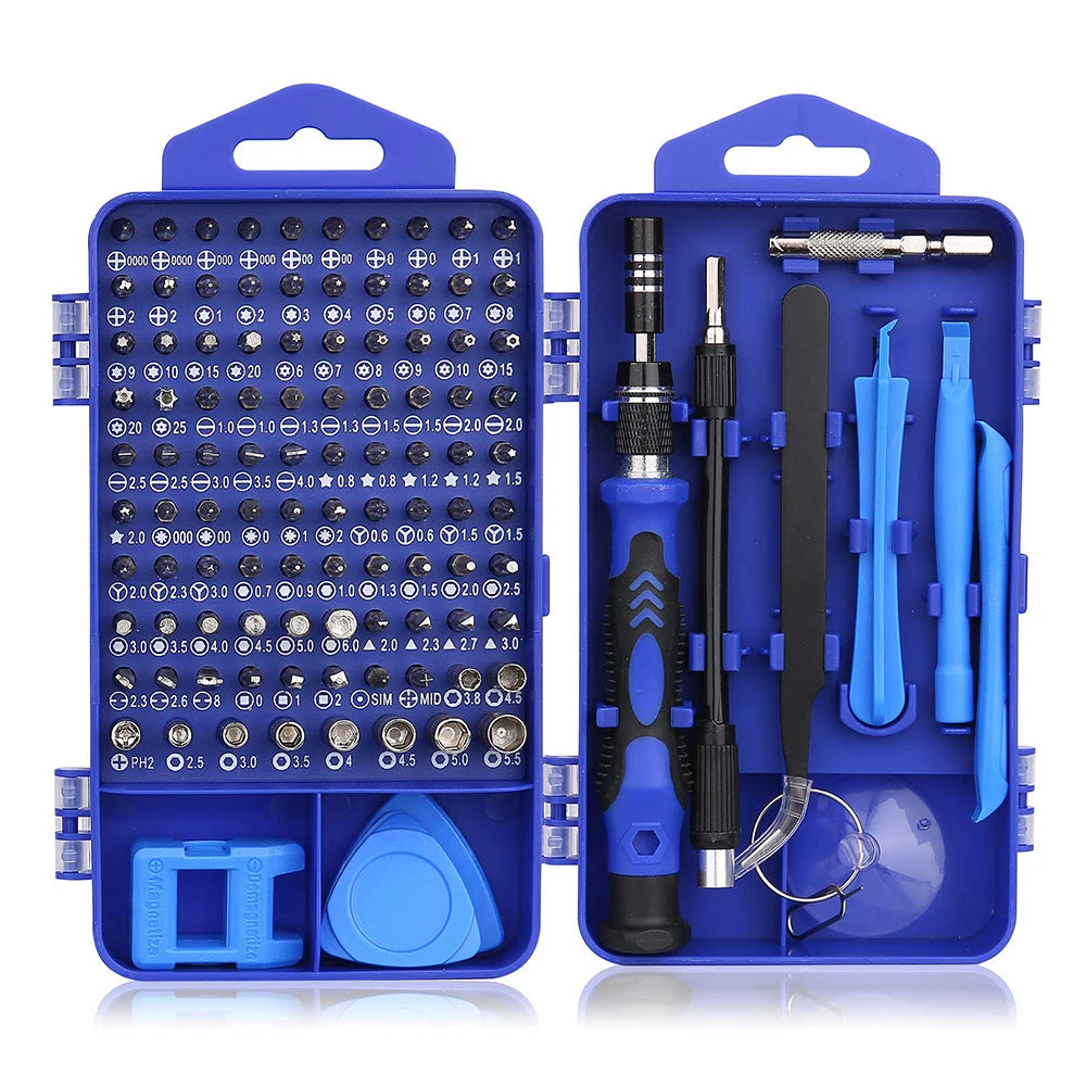 122-Piece Magnetic Screwdriver Set Professional Precision Tool Kit with CR-V Steel Bits Magnetic Tips For DIY Repairs