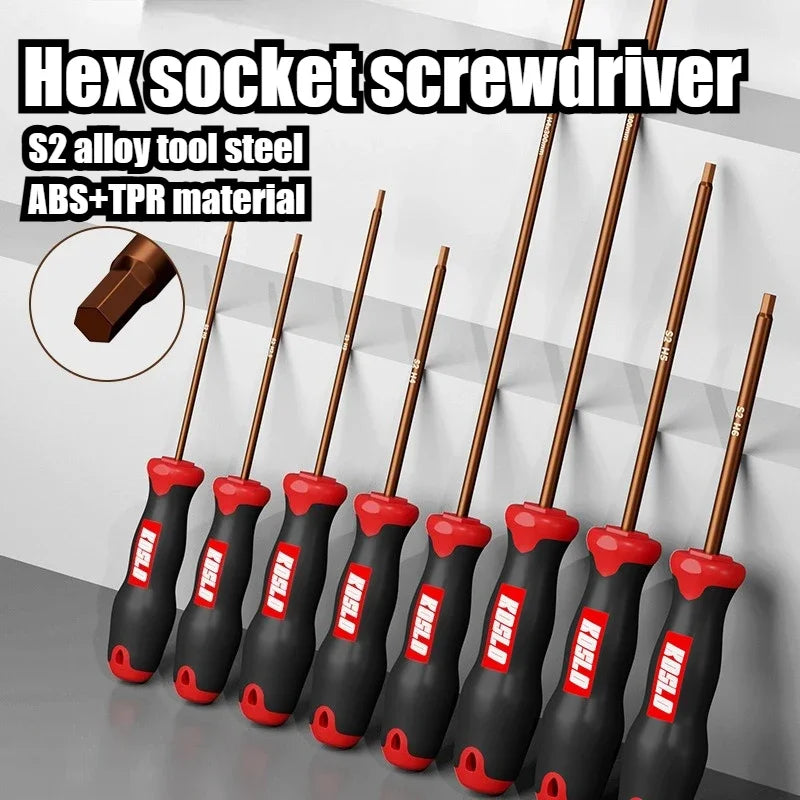 Hexagon Socket Screwdriver Small Hexagon Wrench Six-pointed Star Set Tool Extended Straight Handle Screwdriver H2.5/4mm