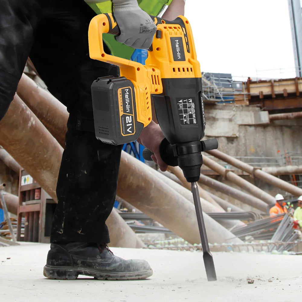 MELLWIN 3 in 1 Brushless Electric Hammer Drill Multifunction Impact Hammer for Steel Concrete Wood For Makita 18V Battery Pin