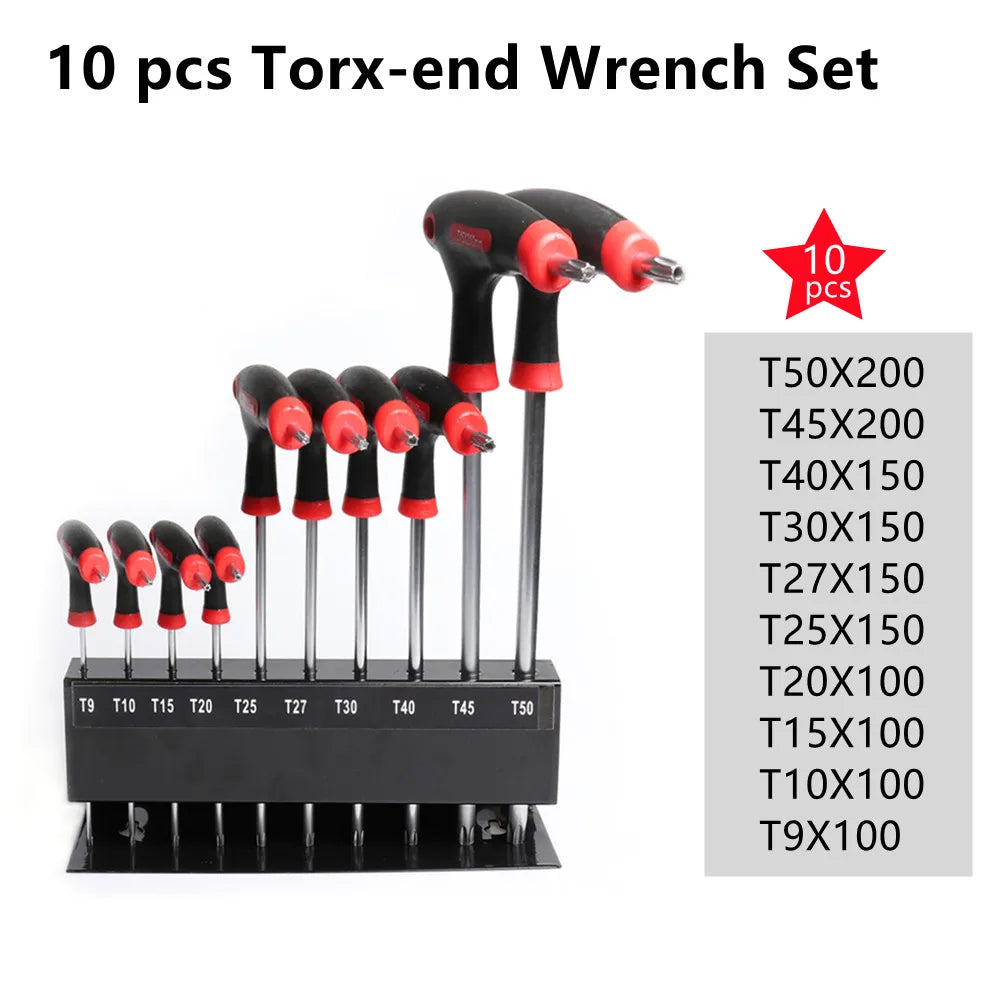 Professional Color Coded Long Hex Key Set,10 Piece Metric Allen Key Set,Easily Access Hard-to-Reach Spots, Includes Storage Case