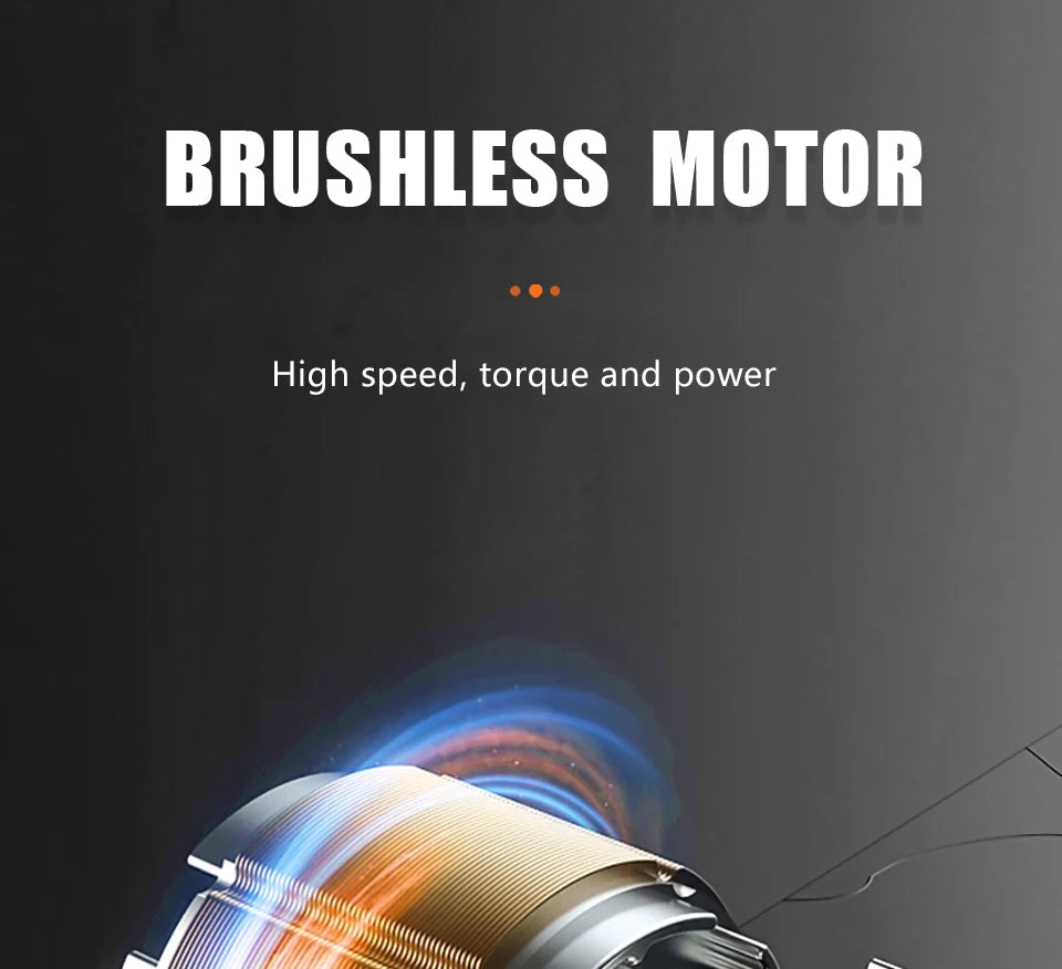 Kamolee 588Nm Cordless Electric Impact Brushless Wrench 5 Speed Screwdriver Power Tool 1/4" with 3 LED Light for 18V 21V Battery