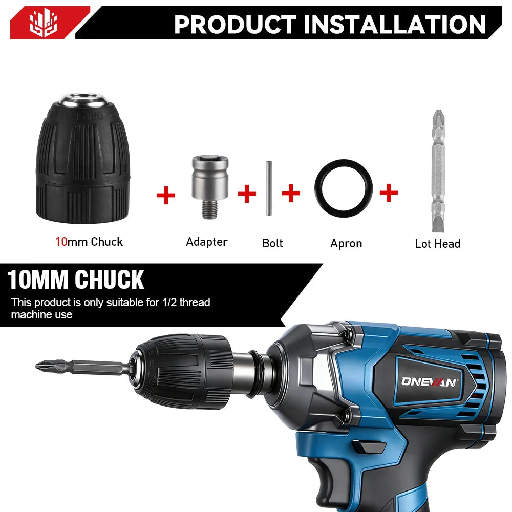 ONEVAN 1200N.M Brushless Electric Impact Wrench 1/2inch Cordless Torque Wrench Screwdriver Power Tool For Makita 18V Battery Pin
