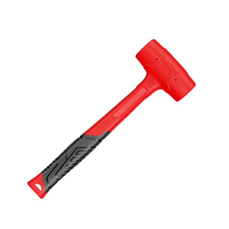 Double-sided rubber hammer, heavy-duty rubber hammer, with insulated handle and non-slip grip, non-elastic mounting hammer.