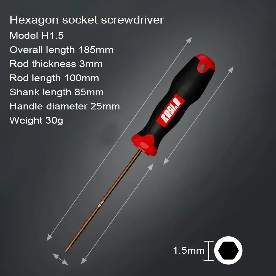 Hexagon Socket Screwdriver Small Hexagon Wrench Six-pointed Star Set Tool Extended Straight Handle Screwdriver H2.5/4mm