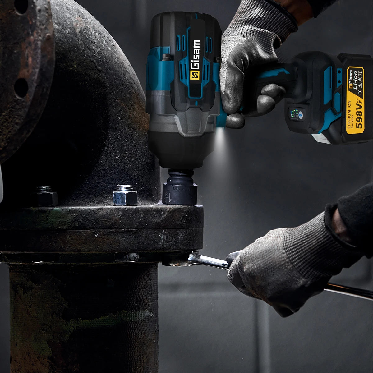 Gisam 2800N.M Brushless Electric Wrench 1/2 Inch Impact Wrench Electirc Screwdriver Drill Compatible with Makita 18V Battery Pin