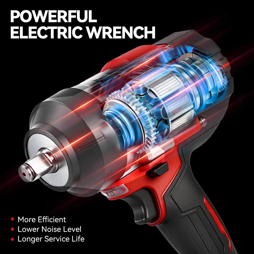 ONEVAN 2800N.M 2800W Brushless Electric Impact Wrench 1/2 Inch Cordless Wrench Screwdriver Power Tool For Makita 18V Battery Pin