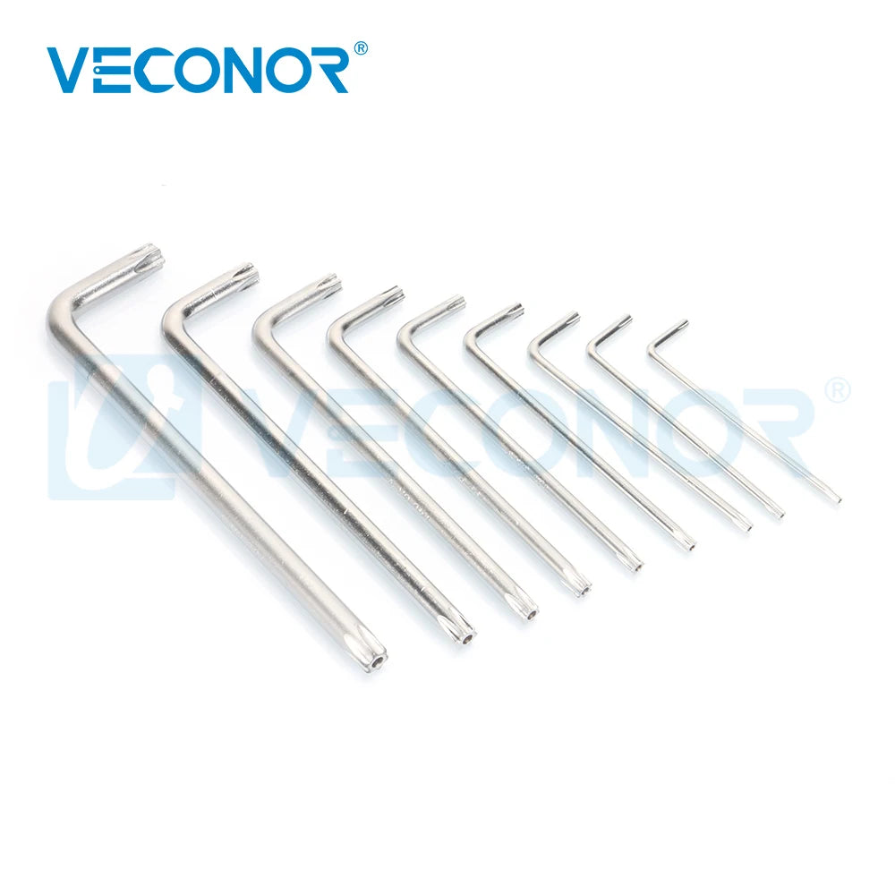 9 Pcs Set Durable Metric Torx Chrome Vanadium Key Star Wrench Tool Screwdriver T10 T15 T20 T25 T27 T30 T40 T45 T50