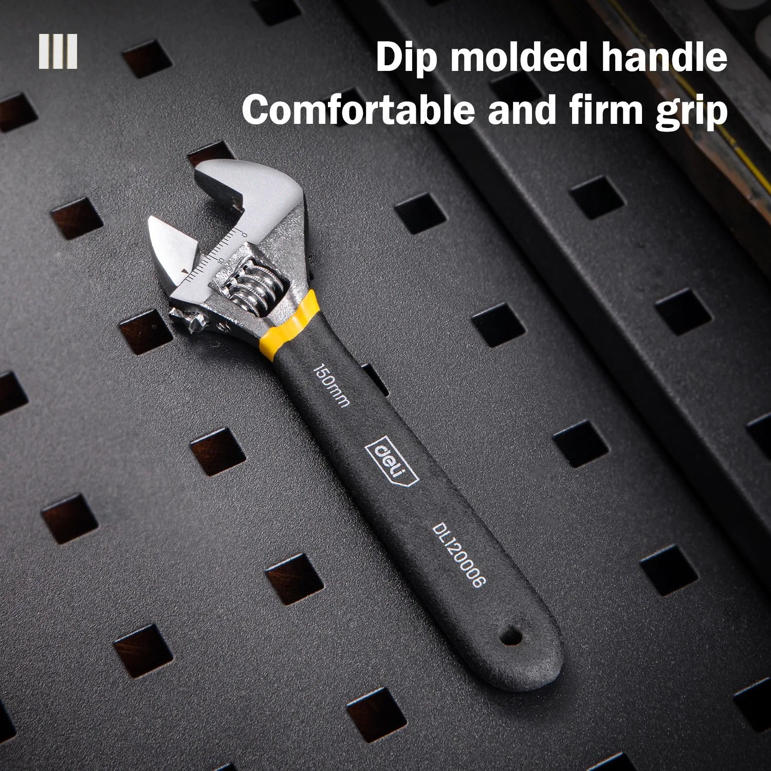 Deli Adjustable Spanner PVC Coated Handle Stainless Steel Universal Spanner Hand Tool 6 8 Inch Household Multifunctional  Wrench