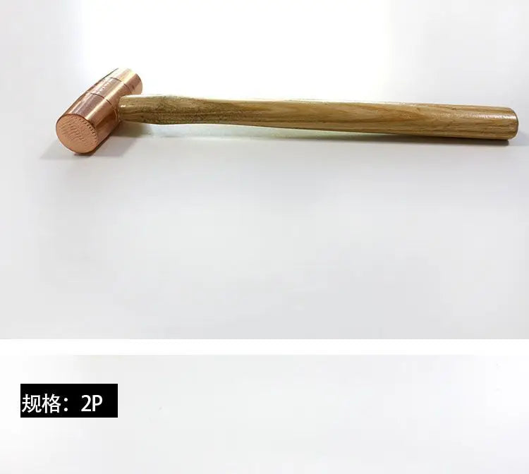 Red Copper Round Drum Hammer with Wooden Handle Double sided Hammer Red Copper Round Drum Hammer 1p-3p