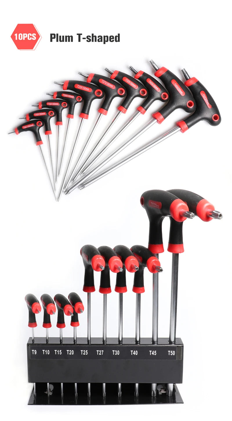 Professional Color Coded Long Hex Key Set,10 Piece Metric Allen Key Set,Easily Access Hard-to-Reach Spots, Includes Storage Case