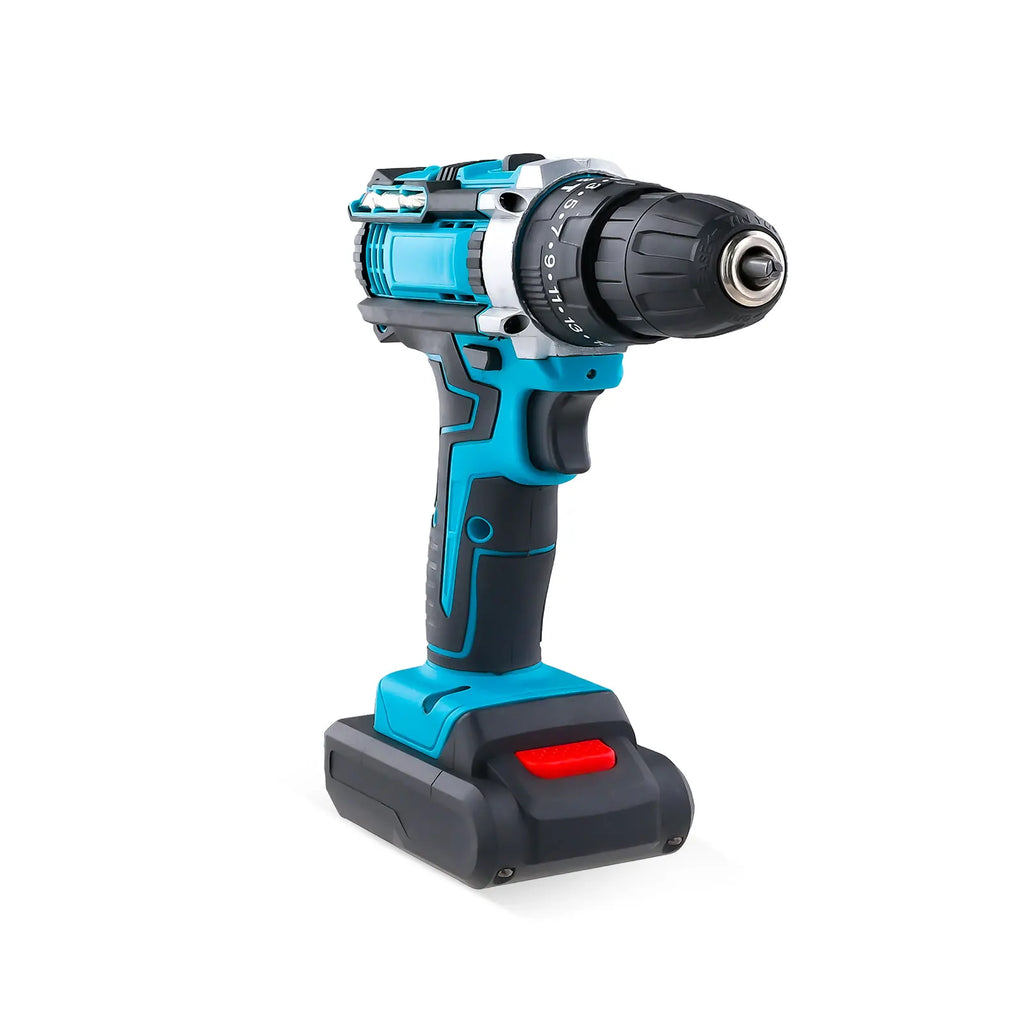 21V Cordless Brush Drill Driver with Impact Function Rotary Hammer 2-Speed Hammer Drill Electric Screwdriver Set With 2 Battery